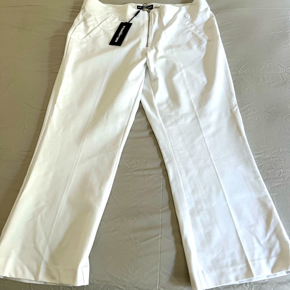 Karl lagerfeld white crop pants